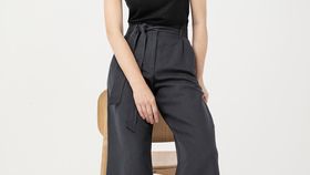 hessnatur Damen Culotte aus Bio-Leinen mit Bio-Baumwolle - grau - Größe 38