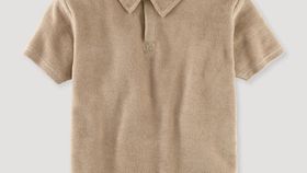 hessnatur Kinder Frottee Poloshirt aus Bio-Baumwolle - beige - Größe 98/104