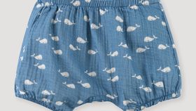 hessnatur Baby Musselin Shorts aus Bio-Baumwolle - blau - Größe 74/80