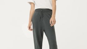 hessnatur Damen Strickhose aus Bio-Schurwolle mit Kaschmir - grün - Größe 40