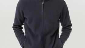 hessnatur Herren Fleecejacke aus Bio-Baumwolle - blau - Größe 50