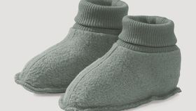 hessnatur Baby Softfleece Schuhe aus Bio-Baumwolle - grün - Größe 74/80