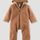 hessnatur Baby Wollfleece-Overall aus Bio-Merinowolle - braun - Größe 98