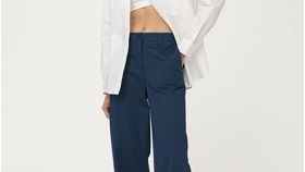 hessnatur Damen Hose Wide Leg aus Bio-Baumwolle - blau - Größe 48