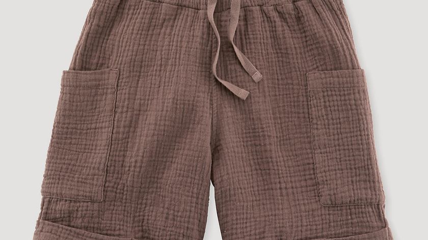 hessnatur Kinder Musselin Shorts aus Bio-Baumwolle - braun - Größe 158/164