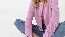 hessnatur Damen Strickjacke aus Bio-Baumwolle - rosa - Größe 48