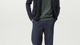 hessnatur Herren Cardigan aus Bio-Baumwolle - blau - Größe 50