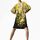 hessnatur Damen WUNDERKIND X HESSNATUR Oversize-Kleid mit Kimono-Print aus Bio-Baumwolle - gelb - Größe S