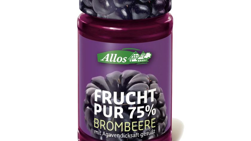 Allos Frucht Pur Brombeer Fruchtaufstrich mit 75% Bio Brombeeren