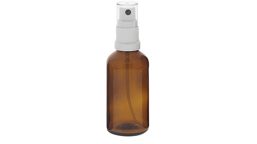 50 ml leere Sprühflasche in Braunglas inkl. Pumpe und Zerstäuber (Sprühkopf)