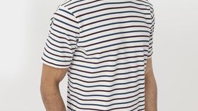 hessnatur Herren Streifenshirt Relaxed aus Bio-Baumwolle - weiß - Größe XL