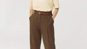 hessnatur Damen Hose Ballon Relaxed aus Bio-Baumwolle - braun - Größe 44