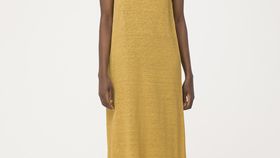 hessnatur Damen Jersey-Kleid aus Hanf - gelb - Größe 42