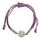 Armband "Sahasrara Chakra" violett 1,4cm Silber 925 mit verstellb. Baumwollband