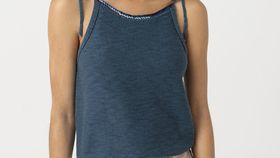 hessnatur Damen Re-Purpose Stricktop aus Bio-Baumwolle mit Kapok - blau - Größe 42