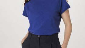 hessnatur Damen Slub Shirt Regular aus Bio-Baumwolle - blau - Größe 44