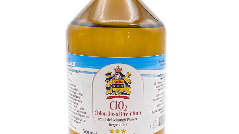 Chlordioxid Premium (CLO2 CDL CDS) mit Schungit-Wasser ("Edel-Schungit") 500ml Vorratsflasche