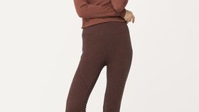 hessnatur Damen-Outdoor Funktionsleggings aus Bio-Merinowolle mit Bio-Baumwolle - rot - Größe 48