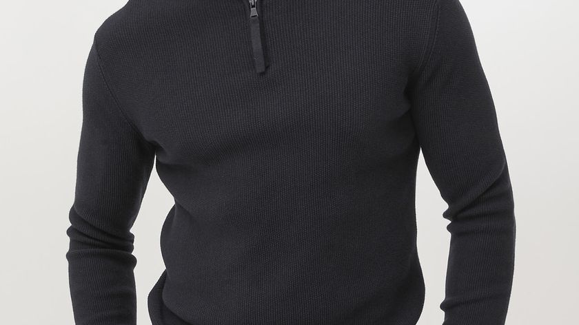 hessnatur Herren Pullover Troyer - schwarz - Größe 46