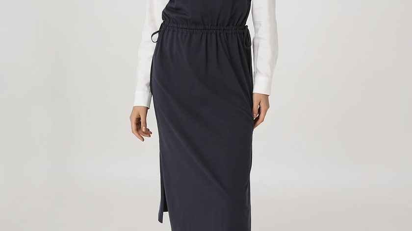 hessnatur Damen Jersey Kleid Midi Regular aus Bio-Baumwolle - blau - Größe 42