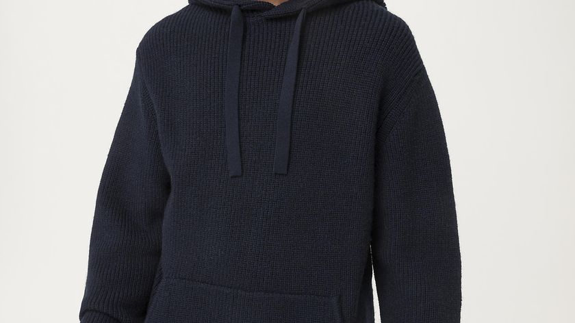 hessnatur Herren Strick-Hoodie aus Bio-Schurwolle und Bio-Baumwolle - blau - Größe 48