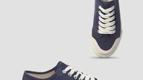 hessnatur Damen Sneaker aus Hanf - blau - Größe 41