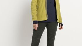 hessnatur Damen-Outdoor Fleecejacke aus Bio-Baumwolle - gelb - Größe 44