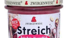 Zwergenwiese Bio-Brotaufstrich Meerrettich-Rote Bete ohne Gluten