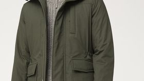 hessnatur Herren Parka Nature Shell mit Schurwoll-Kapok-Wattierung - grün - Größe 48