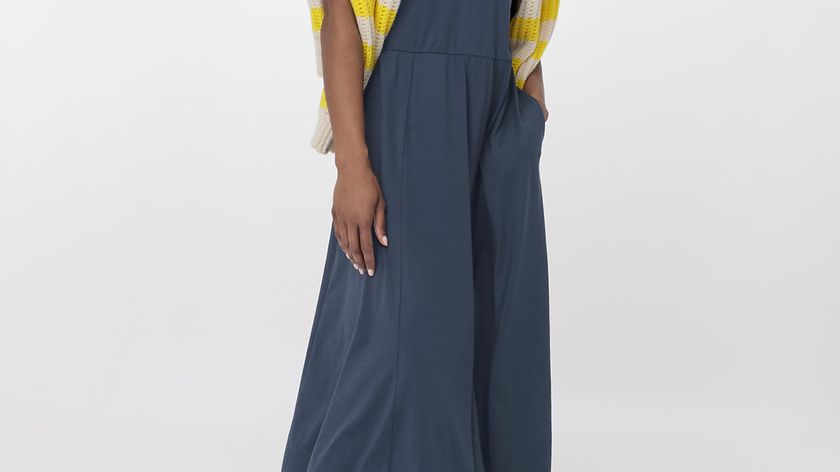 hessnatur Damen Midi-Kleid aus Bio-Baumwolle - blau - Größe 34