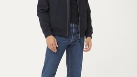 hessnatur Herren Blouson-Jacke Softshell aus Bio-Baumwolle - blau - Größe 56