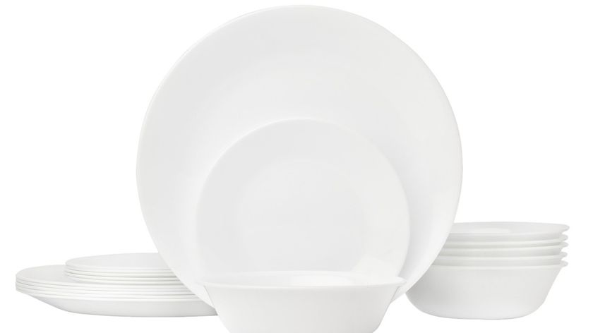 Corelle Glas Geschirr Set weiß - elegantes & langlebiges Design, 18-teilig