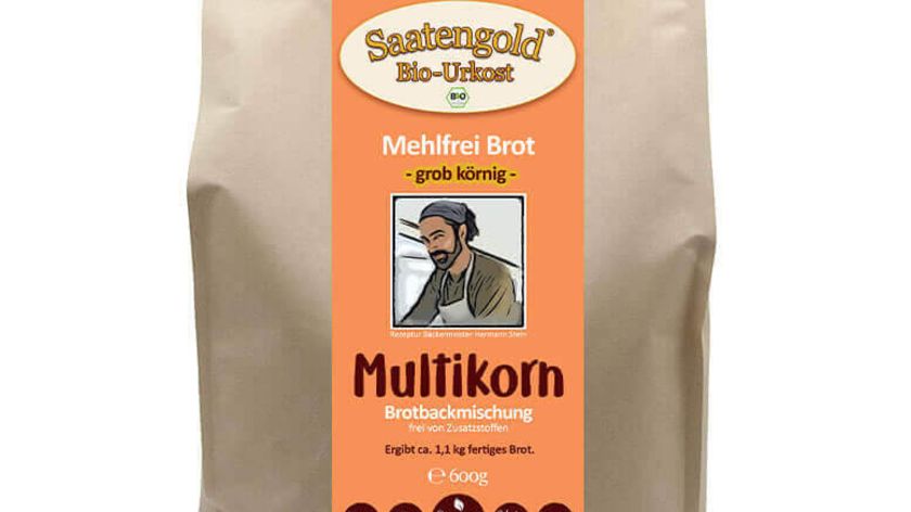 Mehlfreibrot Multikorn -grob k?rnig- Bio Brotbackmischung 600g