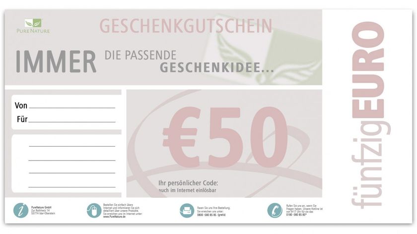 Geschenkgutschein Wert: 50,00 Euro