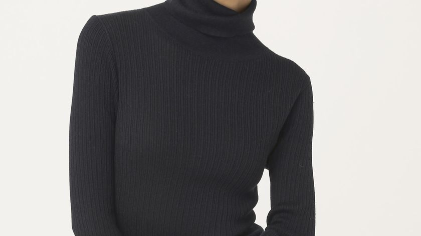 hessnatur Damen Rollkragen-Pullover aus Seide mit Bio-Baumwolle - schwarz - Größe 42