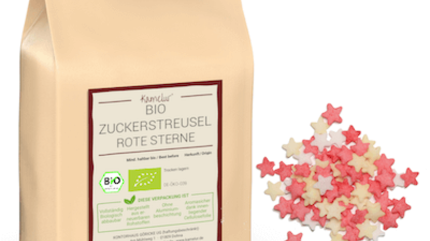 Bio Zuckerstreusel, rote Sterne