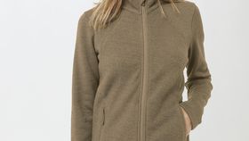 hessnatur Damen-Outdoor Leichte Wollfleece-Jacke aus Bio-Merinowolle - beige - Größe 36