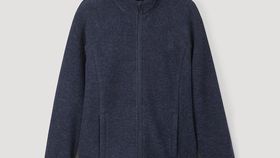 hessnatur Wollfleece-Jacke aus Bio-Merinowolle - blau - Größe 54