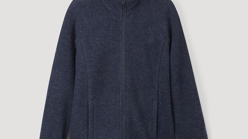 hessnatur Wollfleece-Jacke aus Bio-Merinowolle - blau - Größe 54