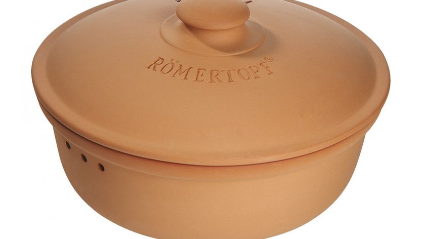 Römertopf Brottopf rund aus Terracotta für frisches Brot