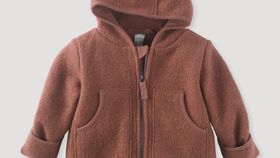 hessnatur Baby Walkjacke aus Bio-Merinowolle - braun - Größe 98/104