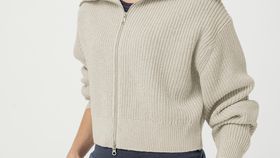 hessnatur Damen BetterRecycling Strickjacke aus Bio-Baumwolle - grau - Größe L