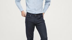 hessnatur Herren Jeans Ben Straight Fit aus Bio-Denim mit Schurwolle - blau - Größe 31/32