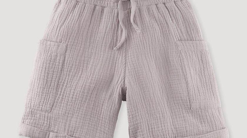 hessnatur Kinder Musselin Shorts aus Bio-Baumwolle - lila - Größe 134/140