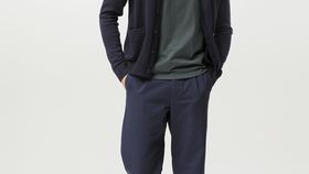 hessnatur Herren Cardigan aus Bio-Baumwolle - blau - Größe 54