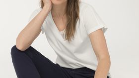 hessnatur Damen Kurzarm-Shirt aus Bio-Pima Baumwolle - weiß - Größe 40