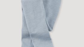 hessnatur Kinder lange Unterhose aus Bio-Baumwolle mit Bio-Schurwolle und Seide - blau - Größe 122/128