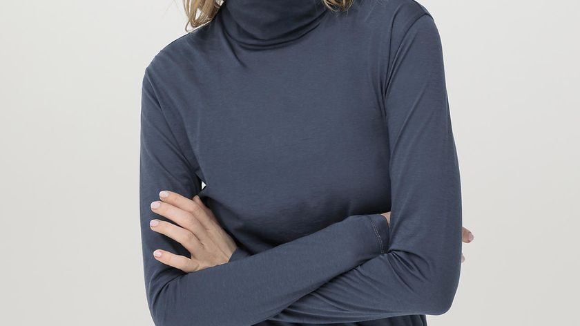 hessnatur Damen Rollkragen-Shirt aus Bio-Baumwolle - blau - Größe 42