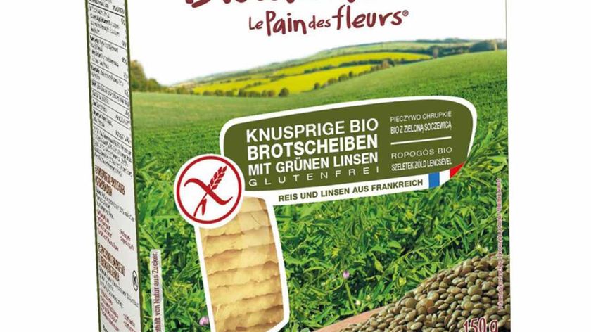 Blumenbrot mit grünen Linsen - knuspriges Knäckebrot ohne Hefe