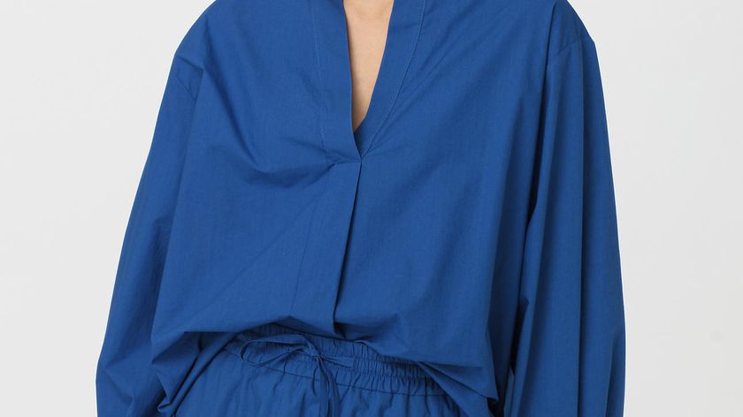 hessnatur Damen Bluse aus Bio-Baumwolle - blau - Größe 38